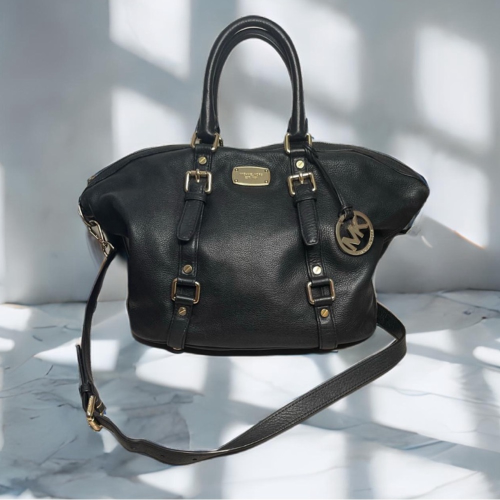 Michael Kors Bedford Medium Satchel Handbag NY - Style 35H2GBFS2L Black